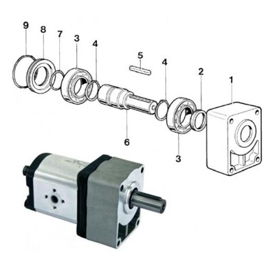 bearing support 25603 to drive gear pump